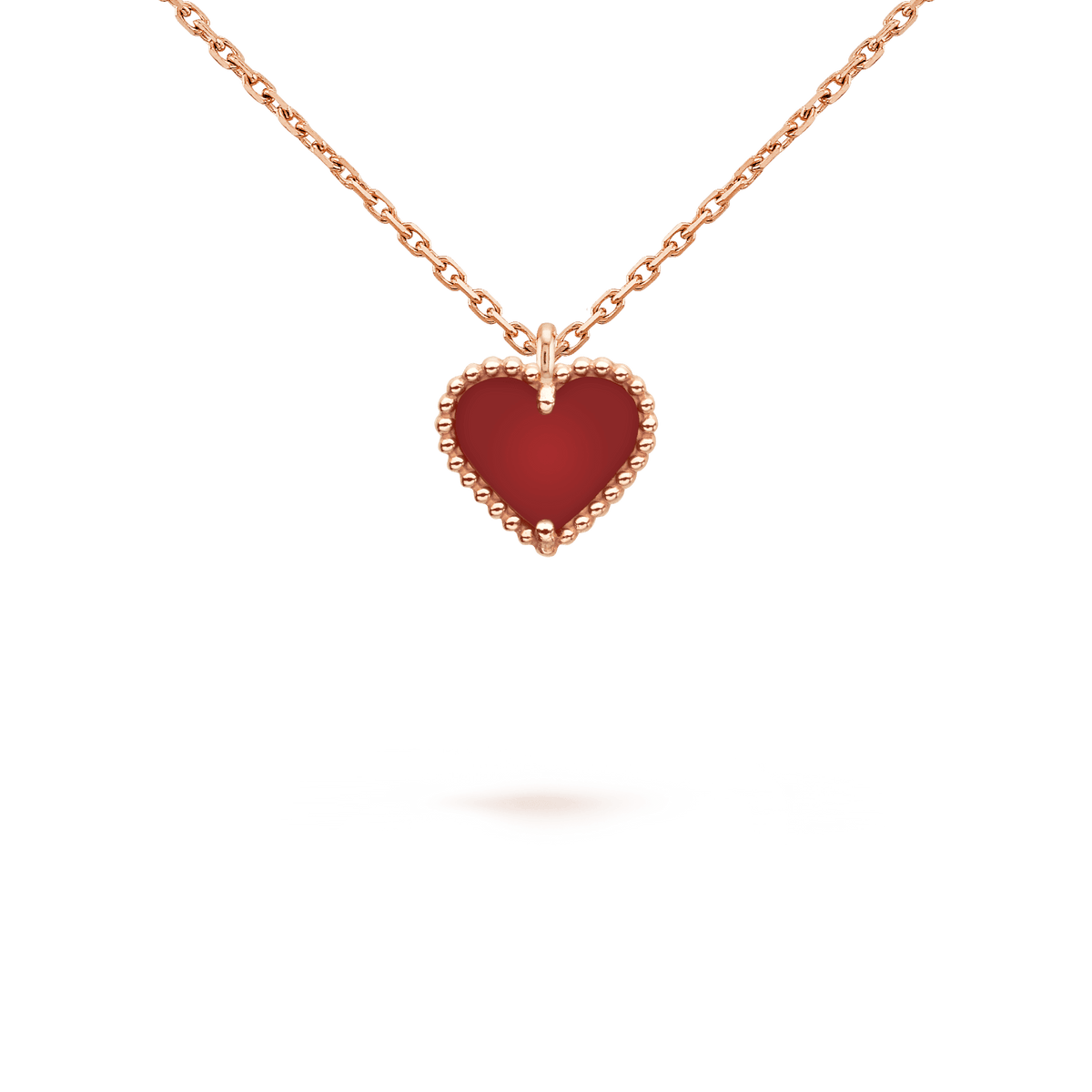 [Elowen jewelsry ]SWEET CLOVER CARNELIAN HEART NECKLACE
