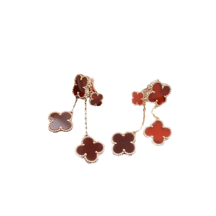 [Elowen Schmuck] KLEEBLATT-OHRRINGE KARNEOL 4 MOTIVE ROSÉGOLD