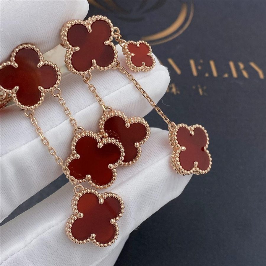 [Elowen Schmuck] KLEEBLATT-OHRRINGE KARNEOL 4 MOTIVE ROSÉGOLD