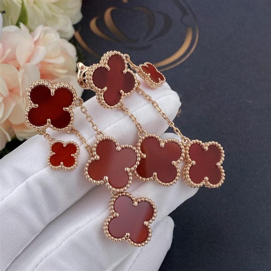[Elowen Schmuck] KLEEBLATT-OHRRINGE KARNEOL 4 MOTIVE ROSÉGOLD