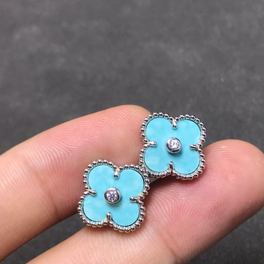 [Elowen Schmuck] CLOVER 1 DIAMANT BLUESKY SILBEROHRRINGE