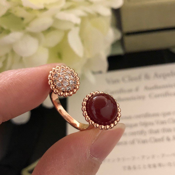 [Elowen jewelsry ]PERLEE COULEURS DIAMOND ROSE GOLD BETWEEN THE FINGER RING