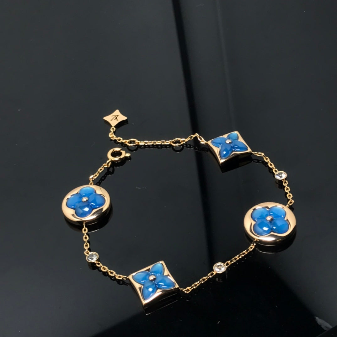 [Elowen jewelsry ]スター＆サン 4モチーフ ブルーブレスレット