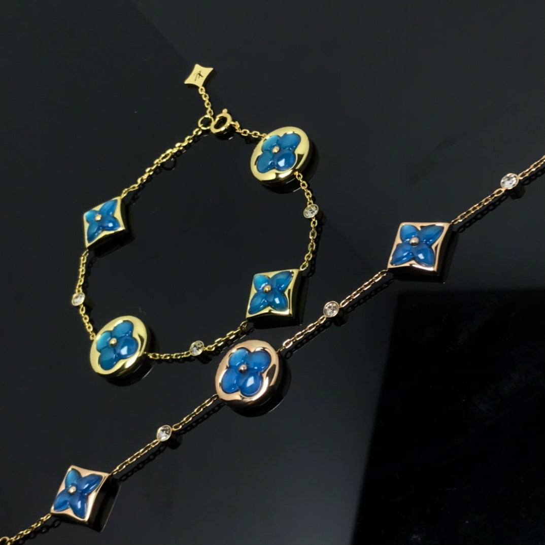 [Elowen jewelsry ]スター＆サン 4モチーフ ブルーブレスレット