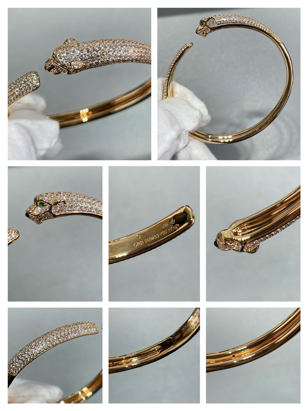 [Elowen Schmuck] PANTHÈRE OFFENES ARMBAND MIT VOLLSTÄNDIGER DIAMANTBESATZUNG