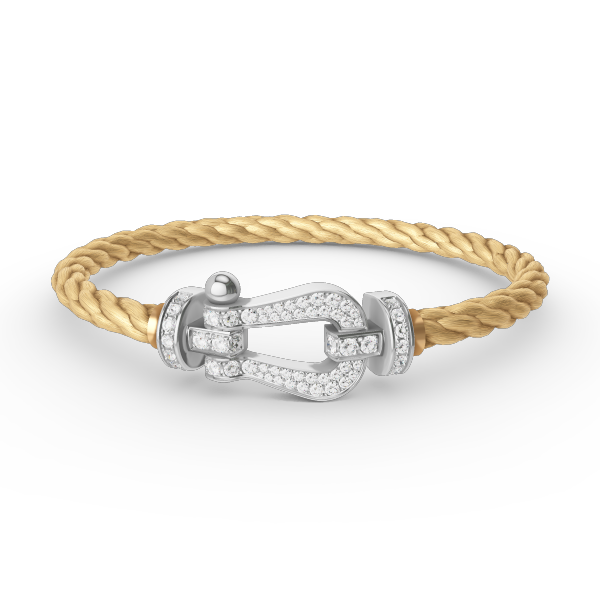 [Elowen jewelsry ]FORCE LARGE HORSESHOE FULL DIAMOND BRACELET SILVER