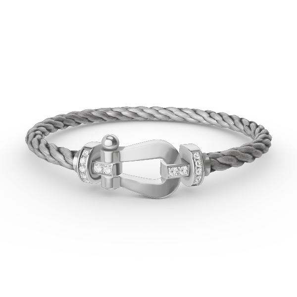 [Elowen jewelsry ]FORCE LARGE HORSESHOE HALF DIAMOND BRACELET SILVER