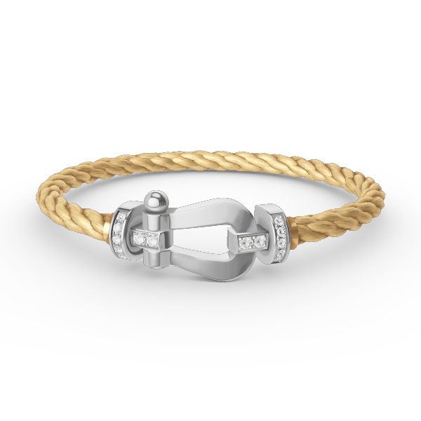 [Elowen jewelsry ]FORCE LARGE HORSESHOE HALF DIAMOND BRACELET SILVER