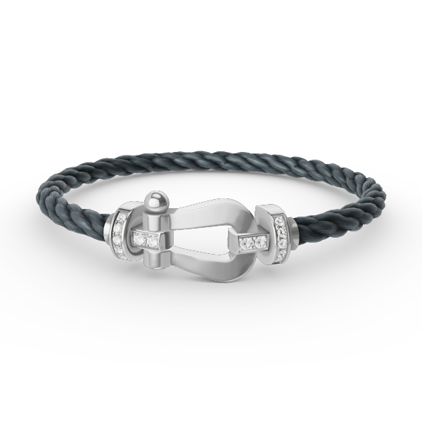 [Elowen jewelsry ]FORCE LARGE HORSESHOE HALF DIAMOND BRACELET SILVER