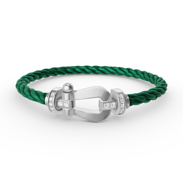 [Elowen jewelsry ]FORCE LARGE HORSESHOE HALF DIAMOND BRACELET SILVER