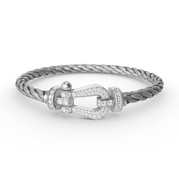 [Elowen jewelsry ]FORCE LARGE HORSESHOE FULL DIAMOND BRACELET SILVER