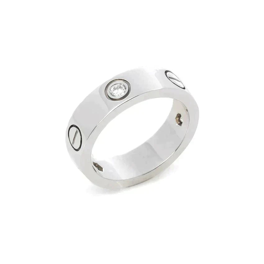 [Elowen jewelry] ラブリング 5.5mm 3ダイヤモンド シルバー